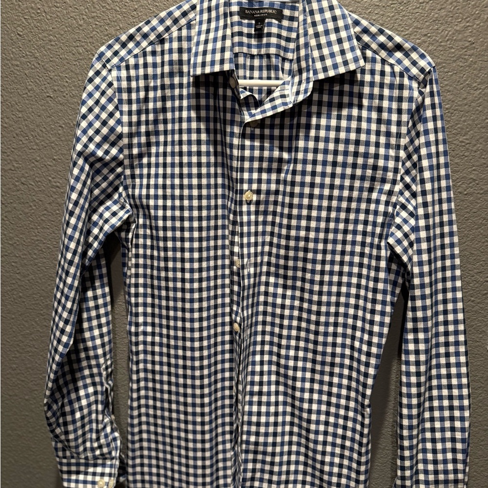 Men's Banana  Republic Blue Checkered Shirt